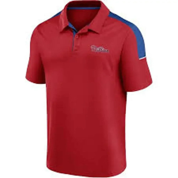 NWT Philadelphia Phillies Men's‎ Small Red/Blue Short Sleeve Polo Shirt - Picture 2 of 6